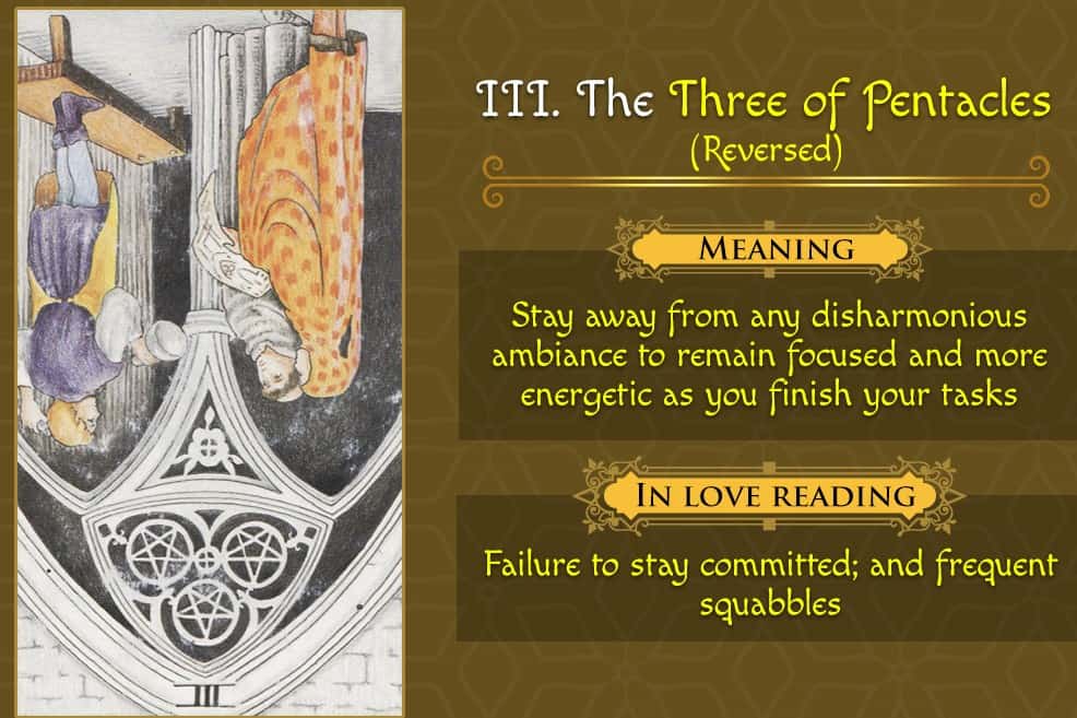 Avoid Disaster: Understanding the Warning Signs of Three of Pentacles Reversed in Tarot.