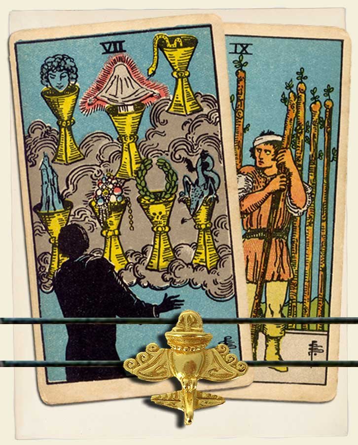 Tarot reading with 7 of cups 9 of wands: Is it a positive or negative sign?