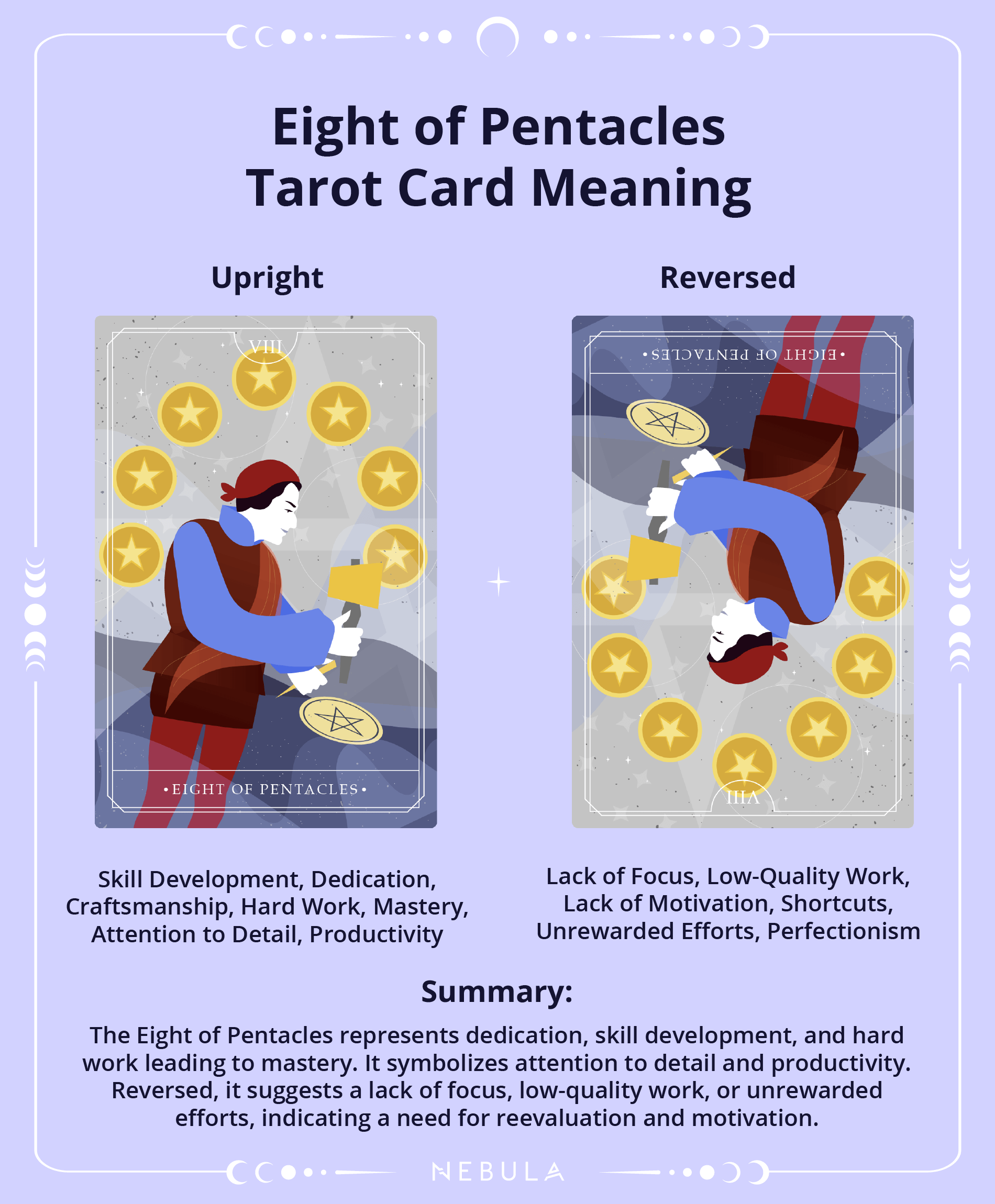 Temperance and 8 of Pentacles in a Reading: Simple Guide to Understand Their Message!