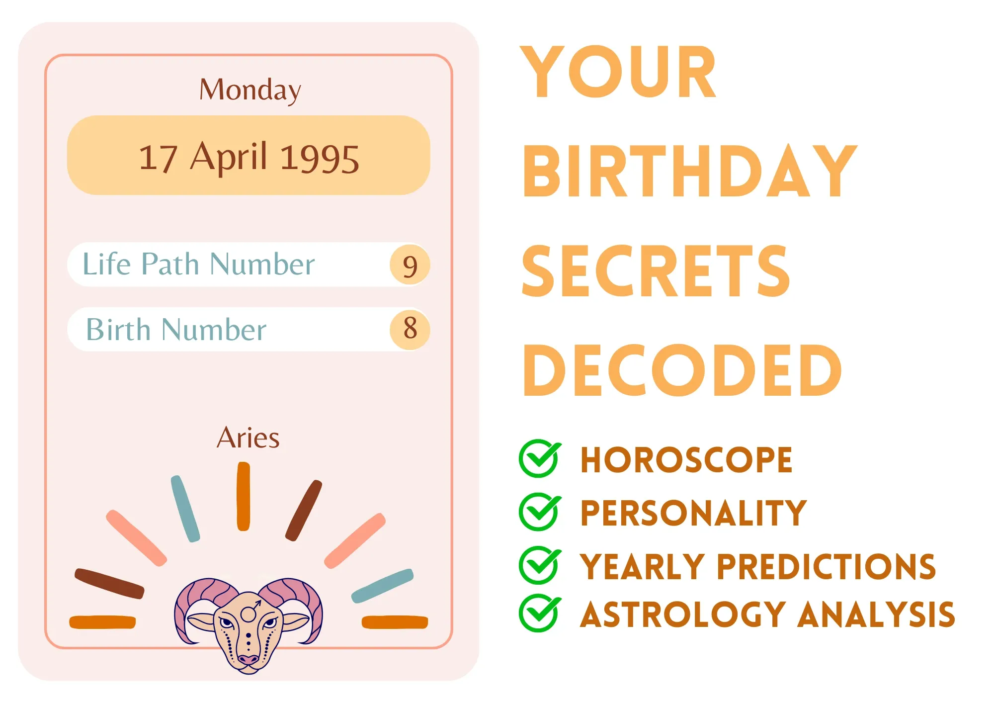 Horoscope 17 April 1995: Find out your full star sign.