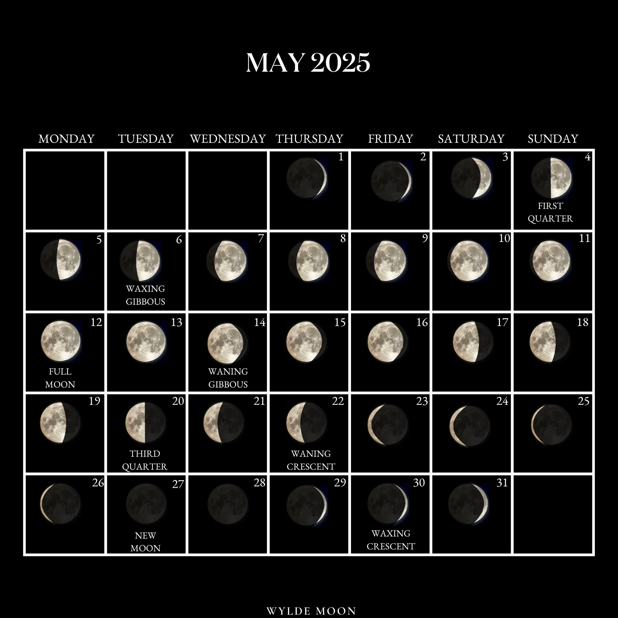 Check Out the Moon Phases in May 2025 - Full Calendar!