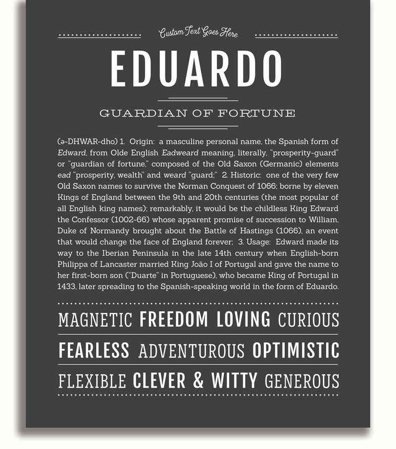 Name Eduardo characteristics: discover key traits and insights here!