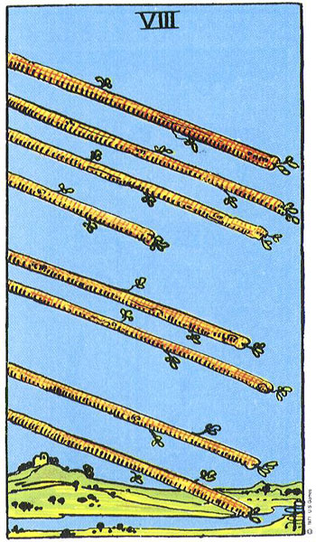 Exploring the 8 of wands as feelings: Could this card mean exciting passion is arriving fast?