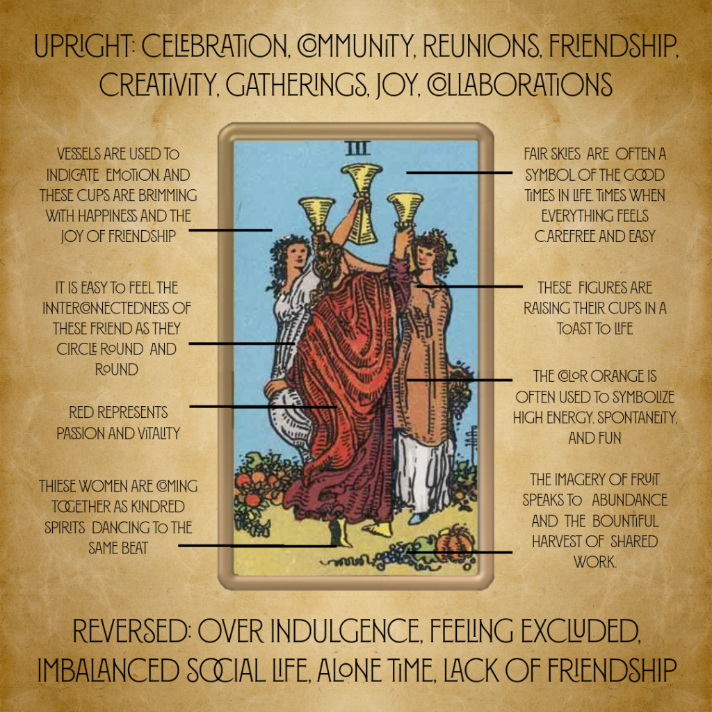 Is the three of cups as feelings positive for relationships? (Find out about friendship and celebration vibes)