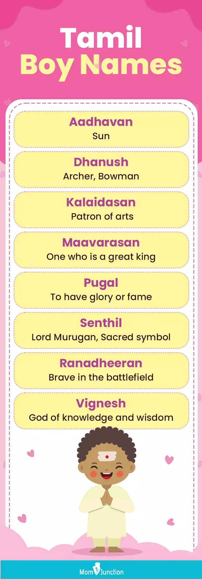 How to choose tamil names for boy? Find popular and unique ideas here.