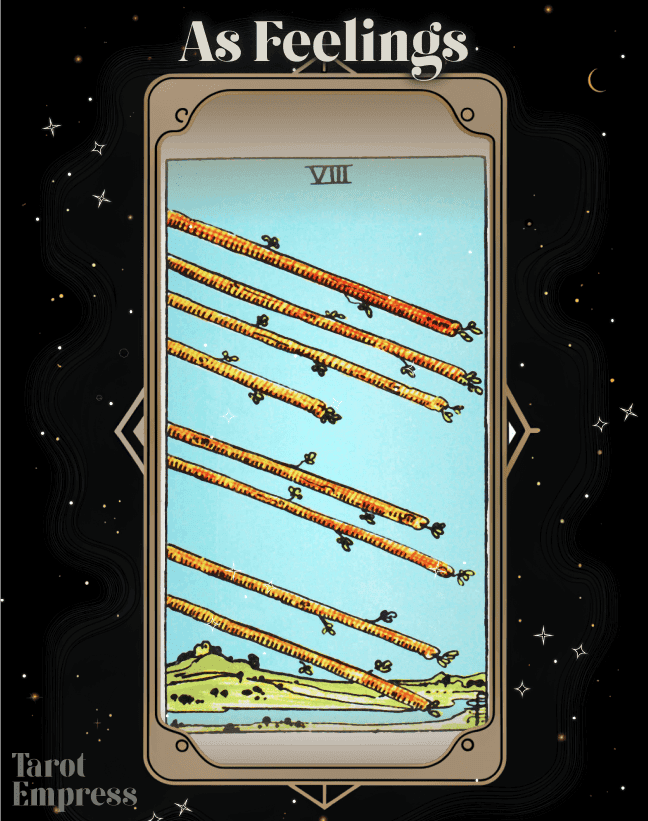 Exploring the 8 of wands as feelings: Could this card mean exciting passion is arriving fast?