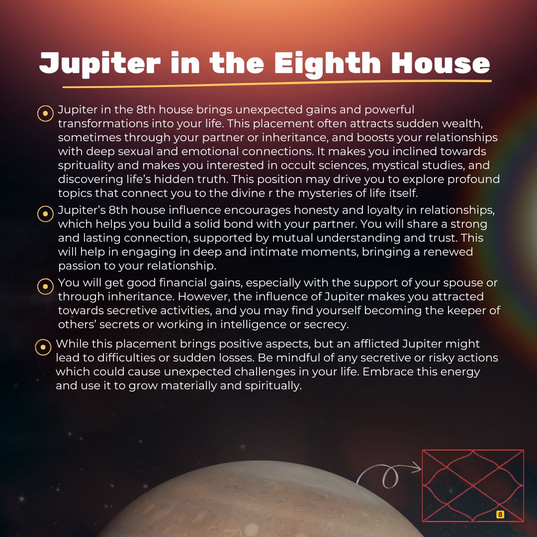 Is Jupiter in the eighth house a lucky placement? Exploring the opportunities and challenges it might bring you.