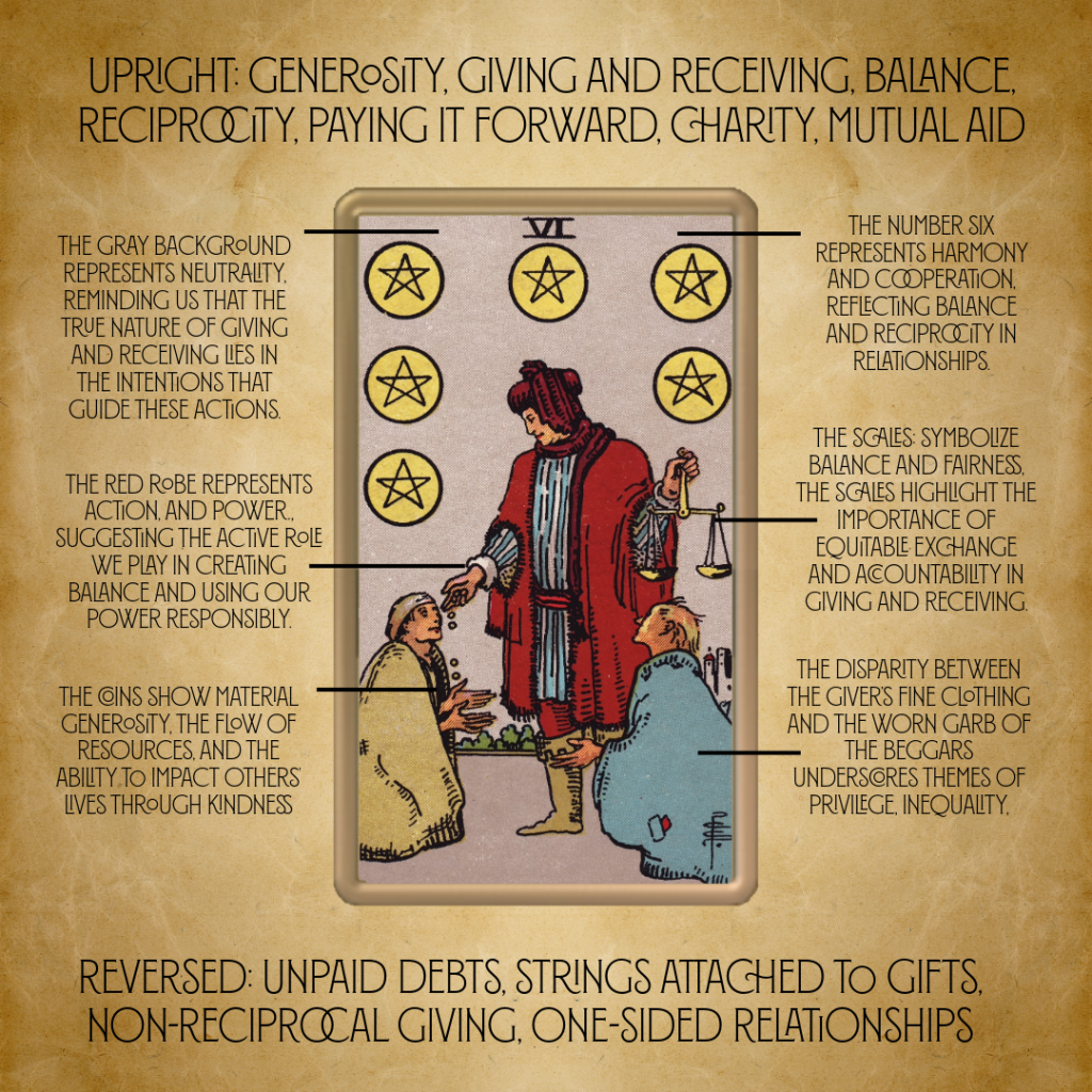 What does the six of pentacles as feelings truly indicate? Understanding its message about generosity and balance.